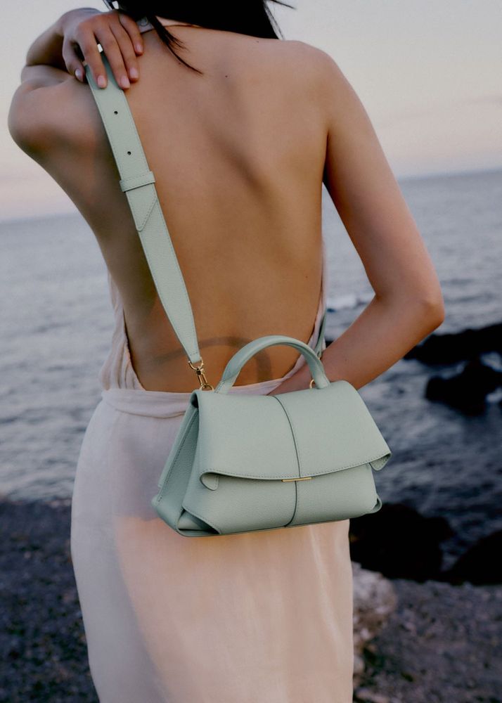 POLENE Chic Teal Handbag