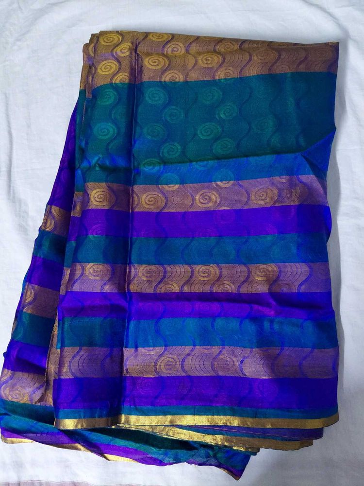 Vibrant Striped Silk Saree