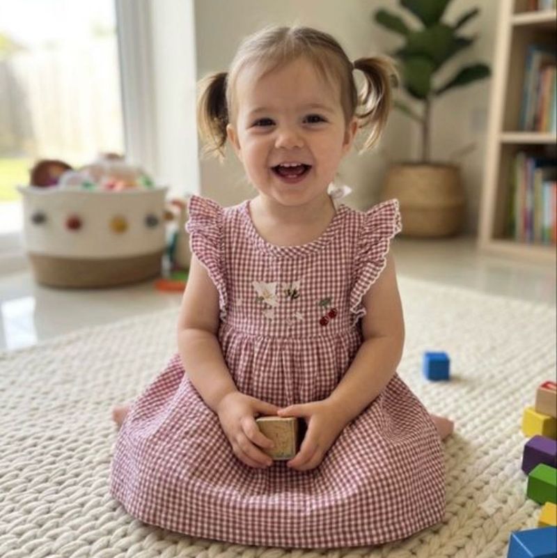 Cute Cherry Gingham Dress