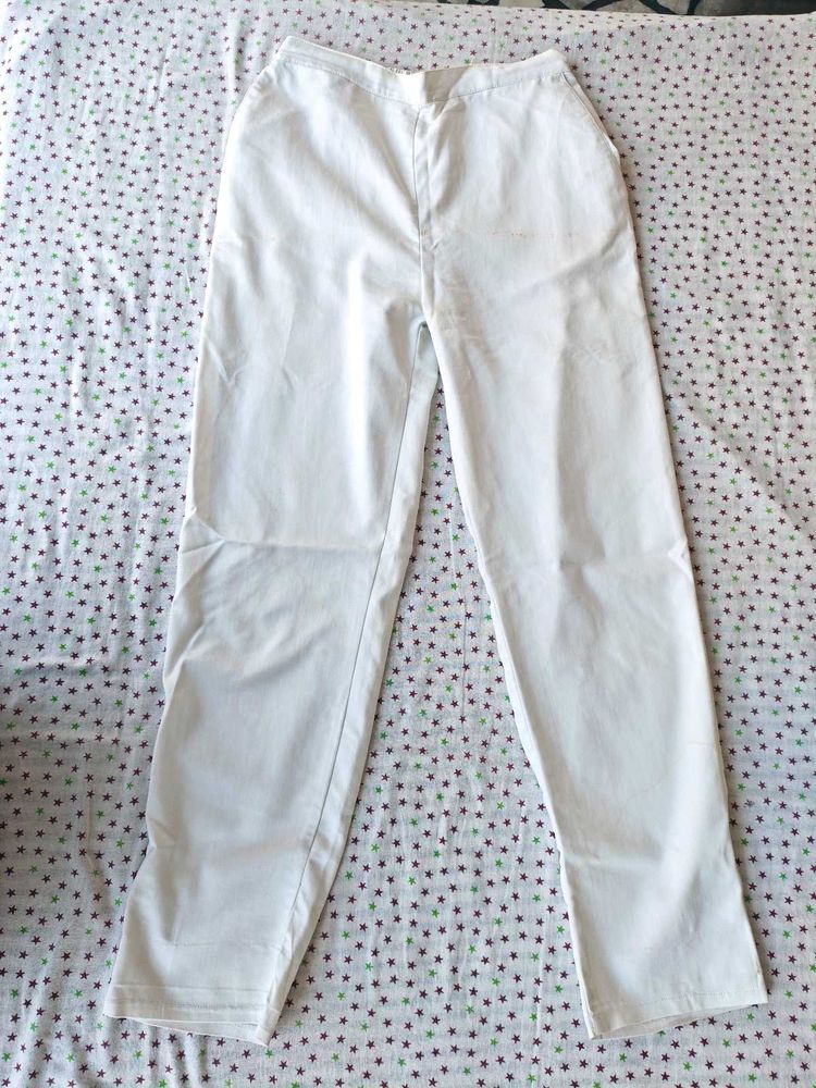 Classic White Straight Leg Pants