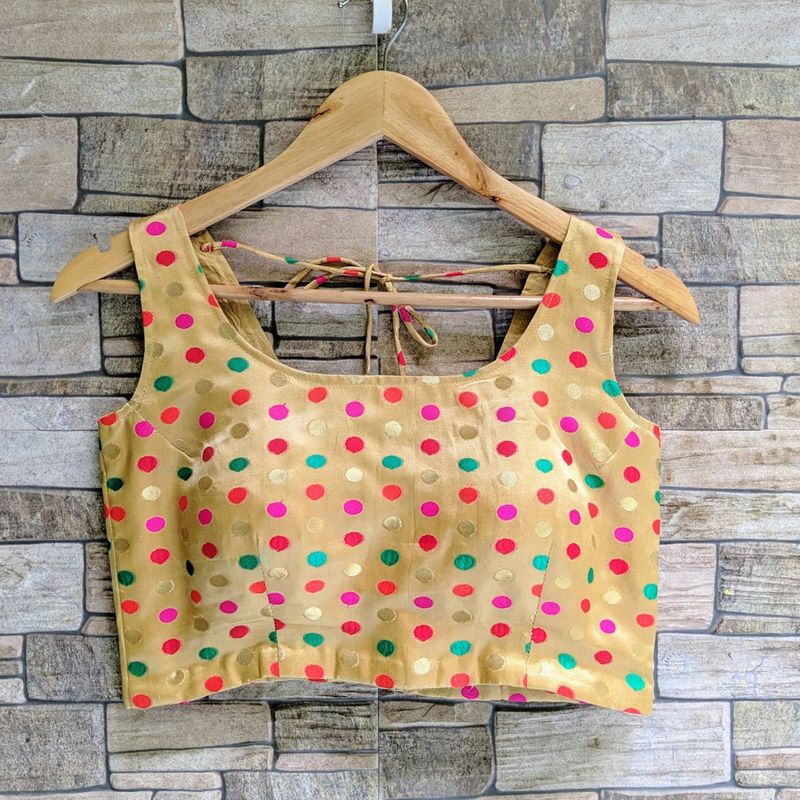 Vibrant Polka Dot Ethnic Blouse