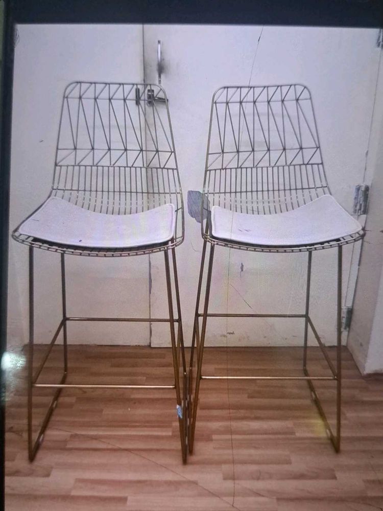 Stylish Gold Bar Stools (Set of 2)
