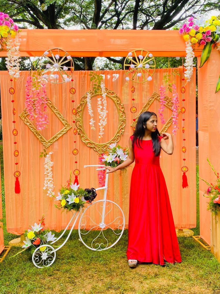 Red Satin Blackless Gown