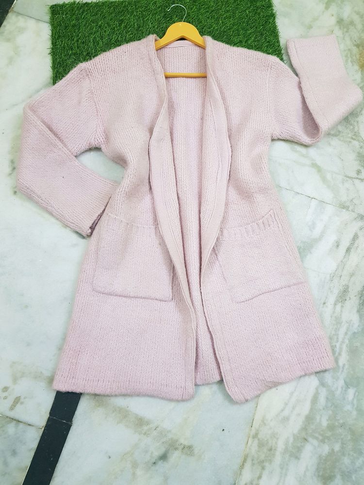 Blush Pink Knit Cardigan