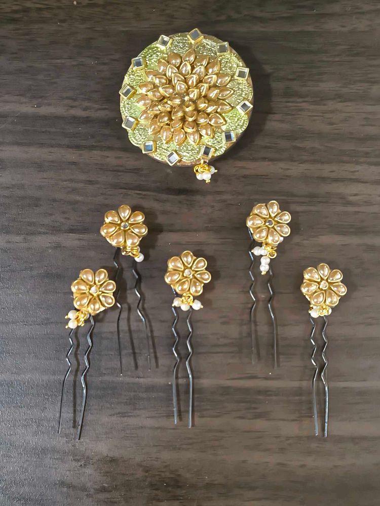 Elegant Gold-Tone Hair Accessory Set