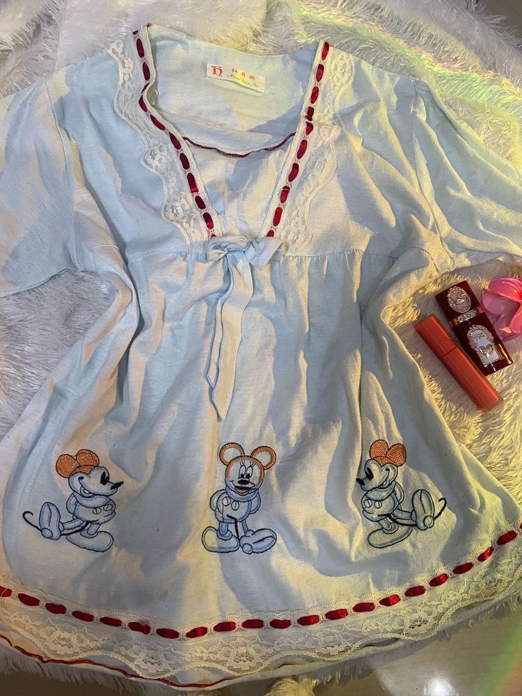 Cute Mickey Mouse Pajama Top