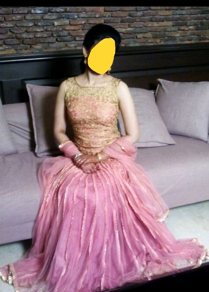 Peach Lehenga With 2 Blouse Options
