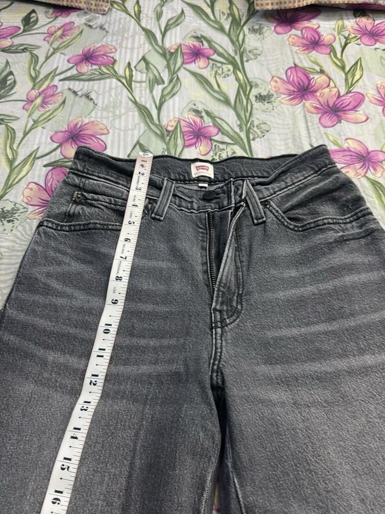 Levi's Grey Wash Wide Leg Jeans