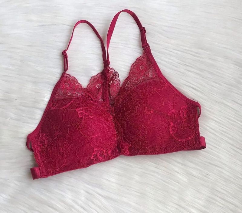 Hot Red Lace Bra