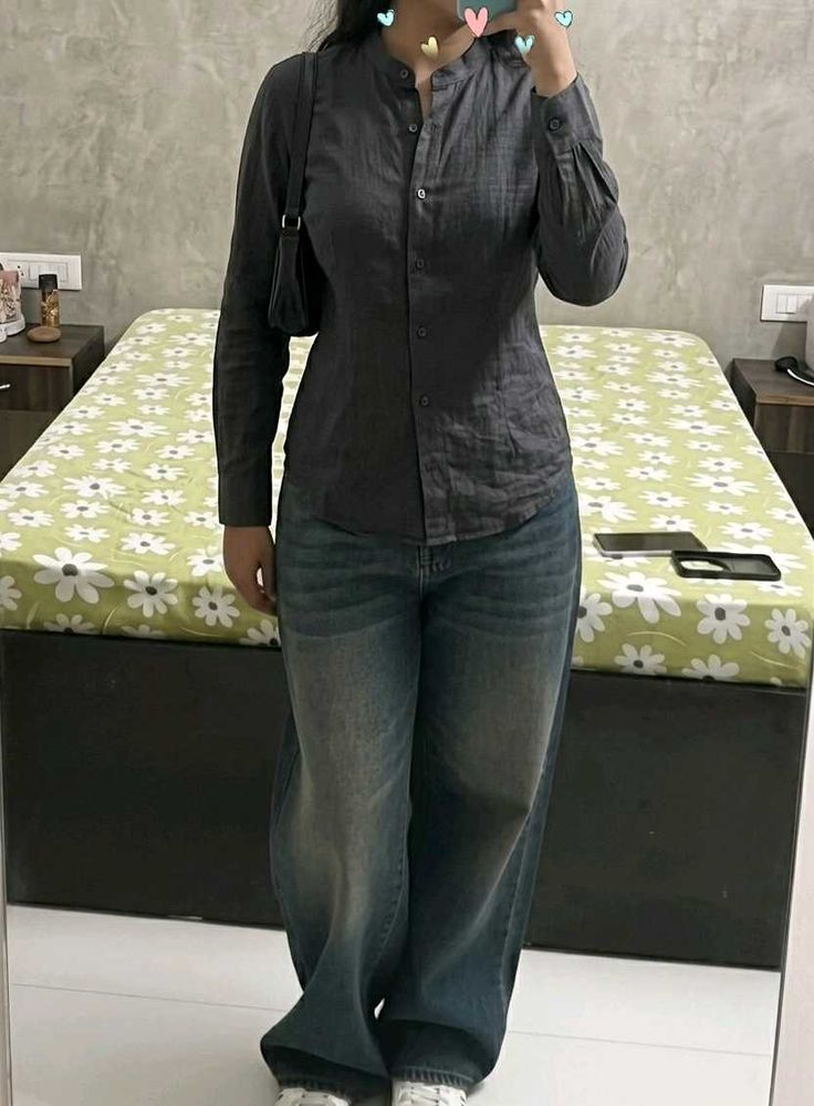 Charcoal Crepe shirt  🌑