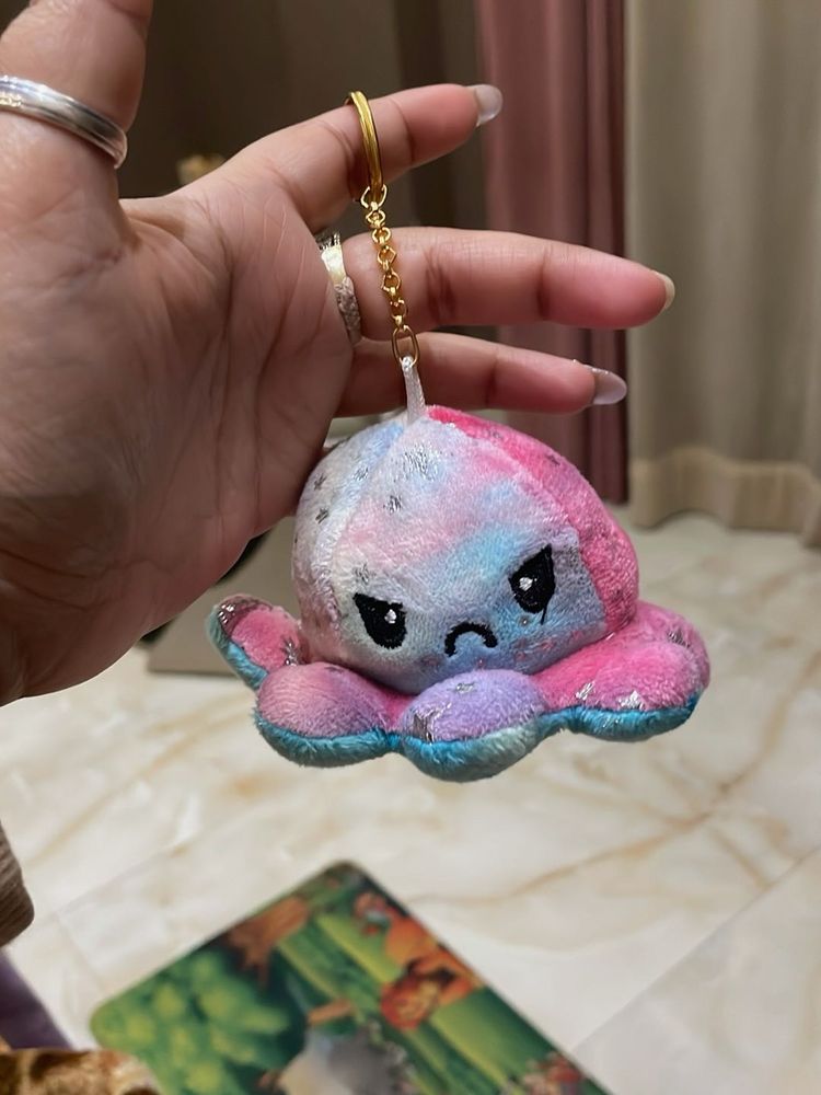 Reversible Octopus Plush Keychain