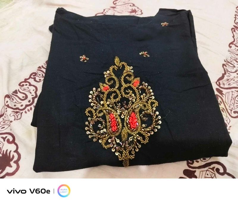 Black Embroidered Kurta
