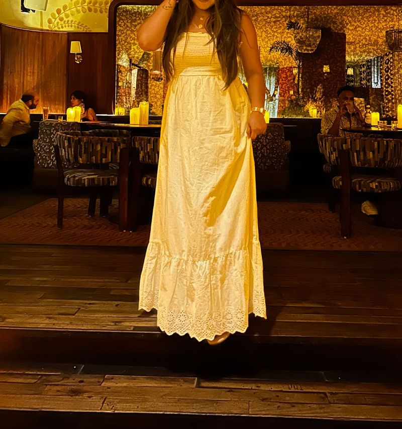 white tube long dress