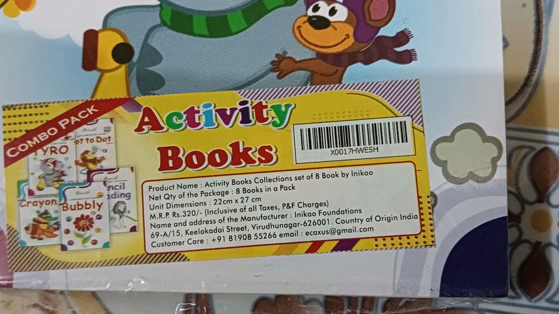 Set Of 8 Activity Books For Kids