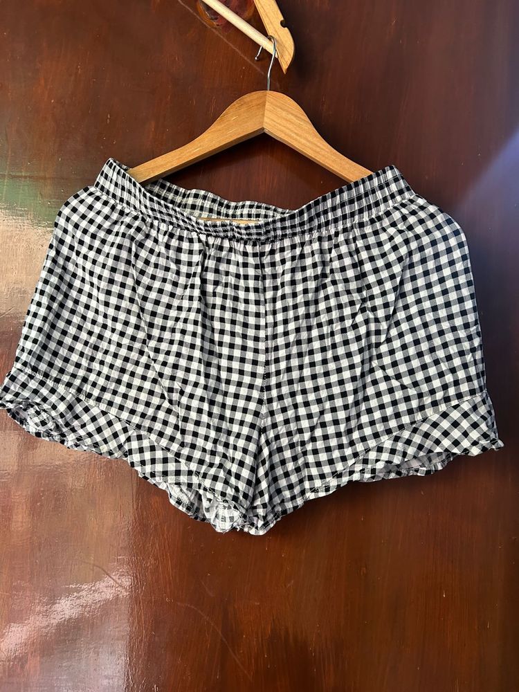 Gingham Print Shorts