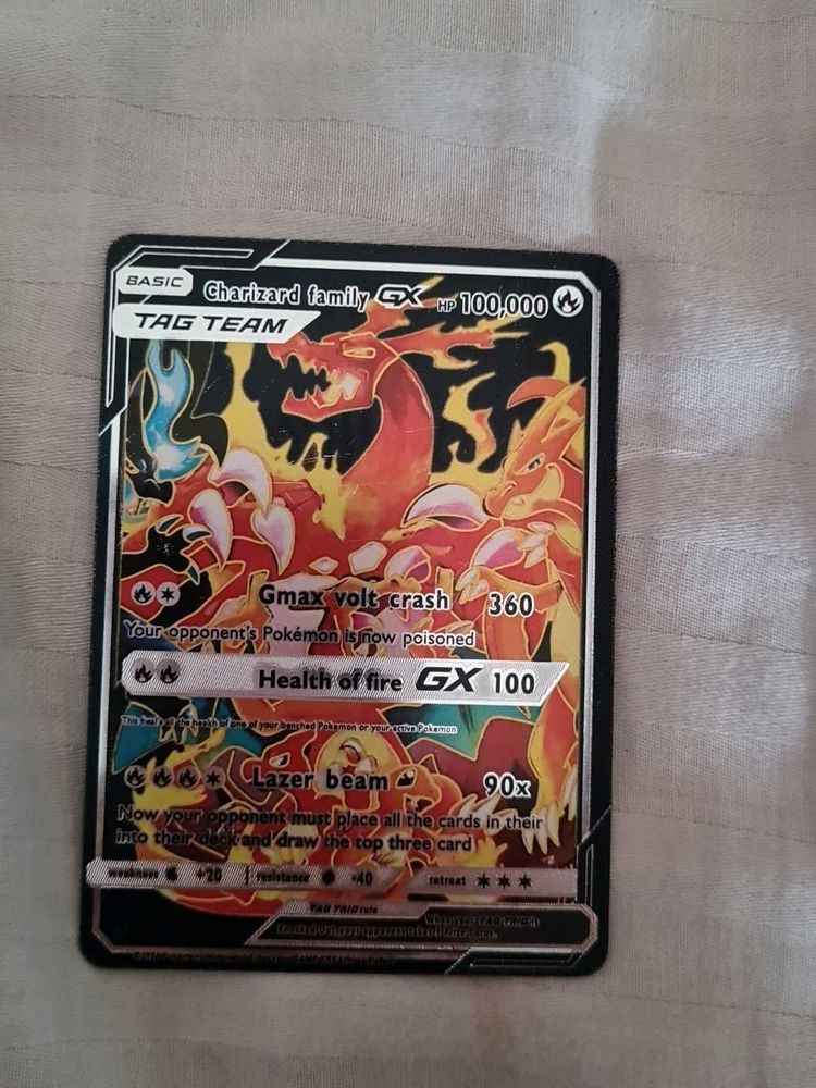 Pokemon rare card charizard family