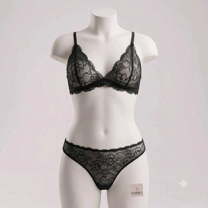 Elegant Black⚛️ Lace Lingerie Set