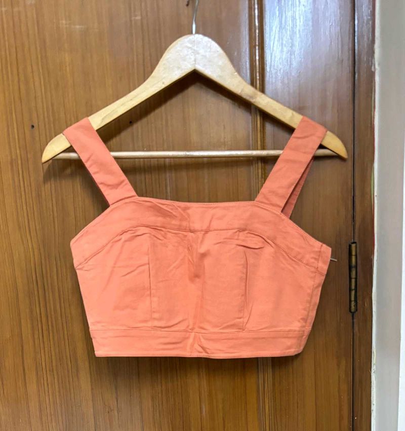 Orange Crop Top/ Blouse