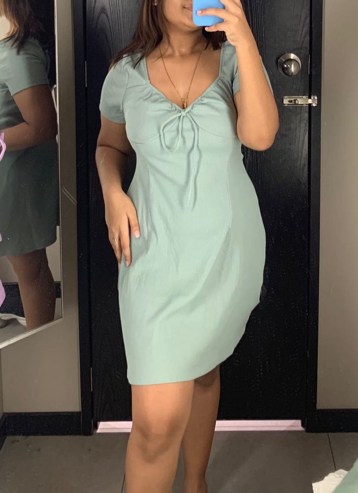 Tie Detail Ribbed Dress H&amp;M