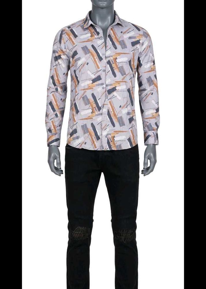 Abstract Print Long Sleeve Shirt pant set