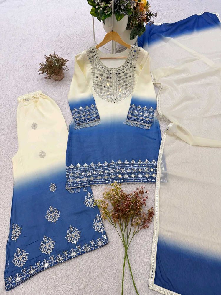 Embellished Ombre Kurta Set
