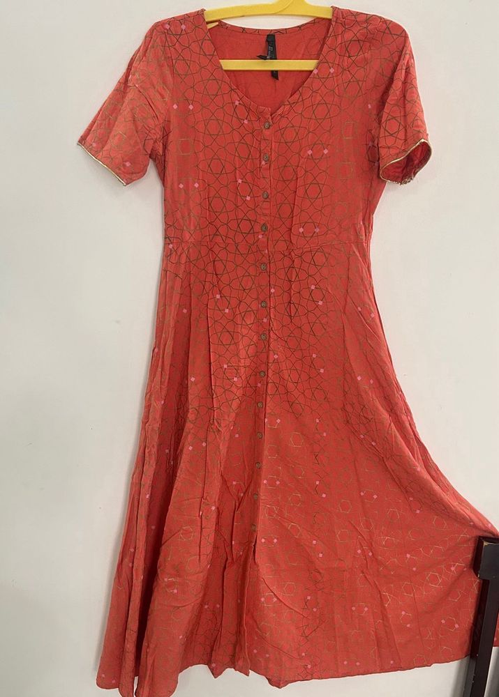 Stylish Orange Ethnic Kurta