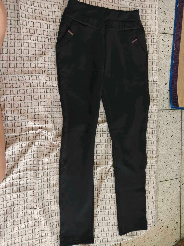 Imported No iron thick Black Women's Pants
