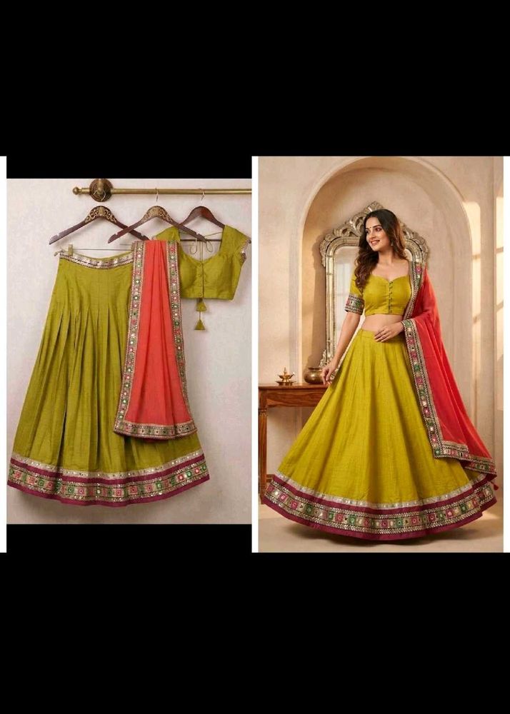 yellow lehnga choli with matching bangles free