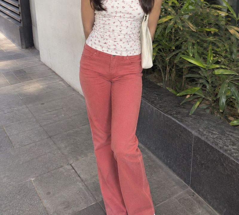 Go colors Coral Flare Jeans