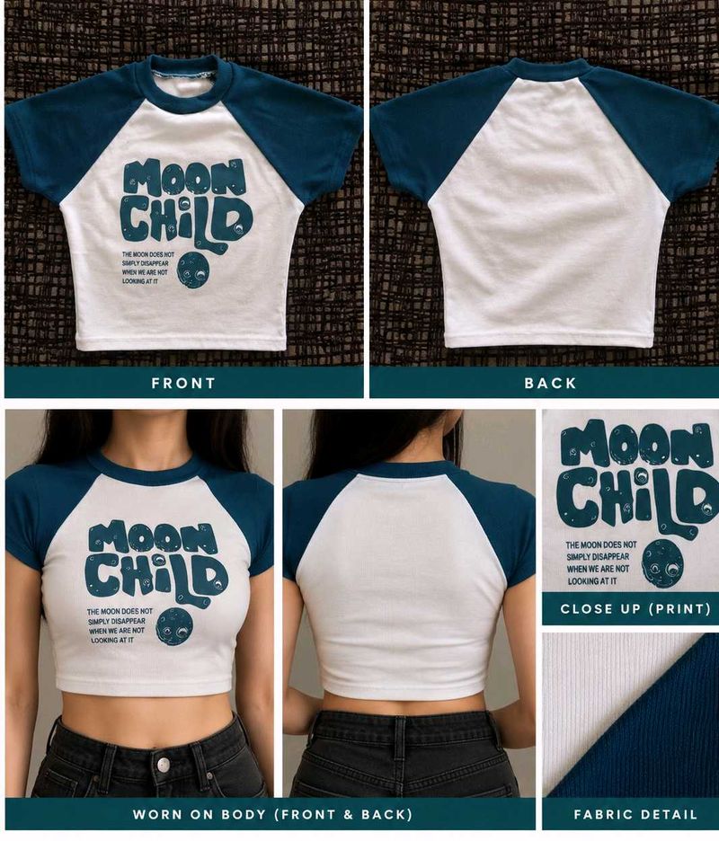 Moon Child Cropped Graphic T-Shirt