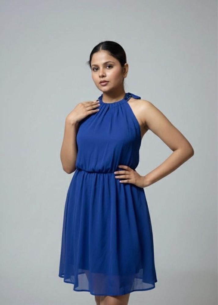 Blue Halter Dress Offer