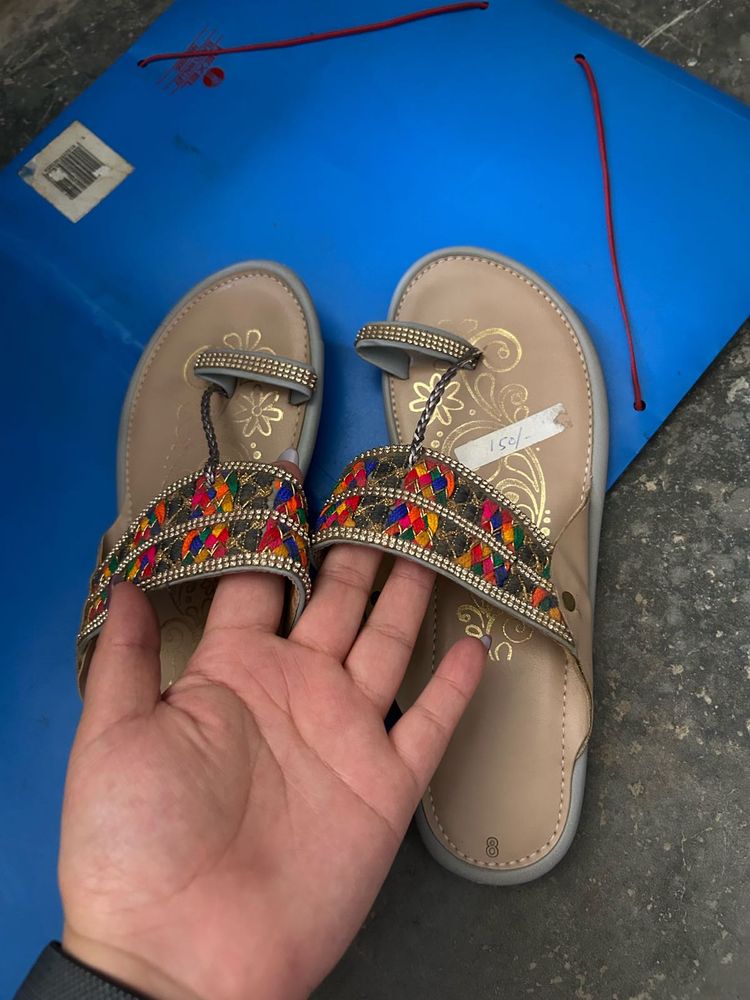 one time worn only /Embellished Flat Sandals