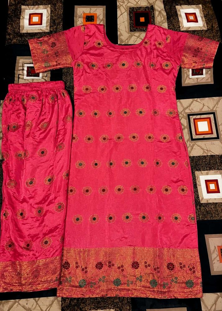 Elegant Pink Kurta Set with Trousers