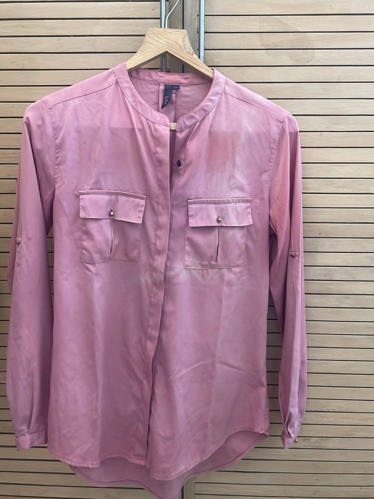 Ladies silky feel shirt, XS, pink