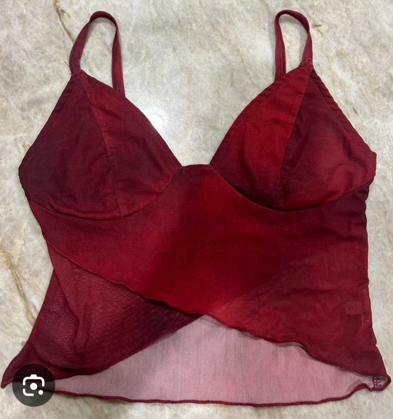 Chic Red mesh Cami Top