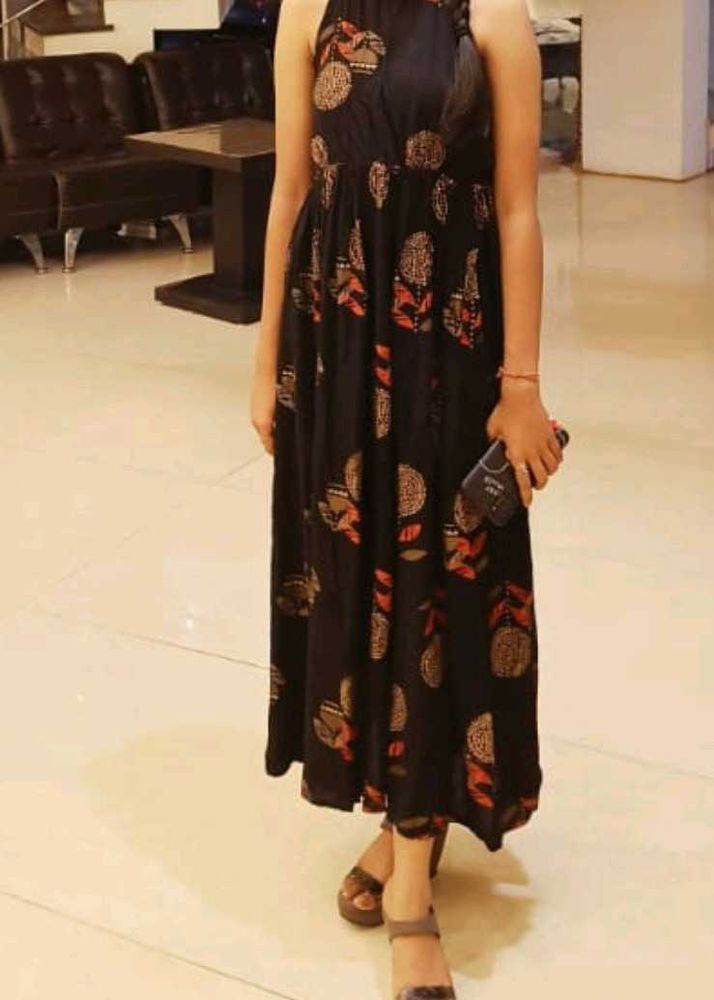 Stylish Black Printed Dress