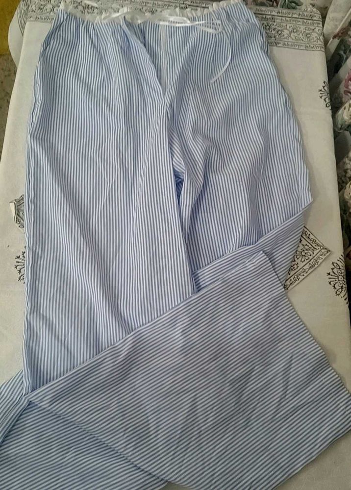 Blue Striped Palazzo Pants