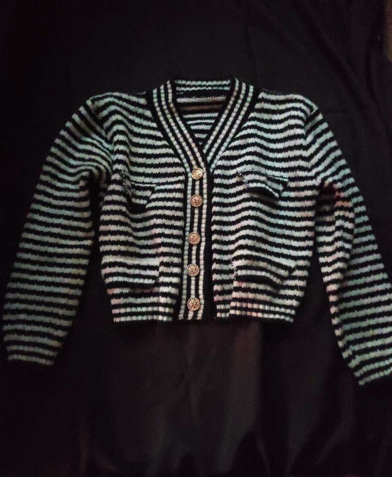 Striped Knit Cardigan