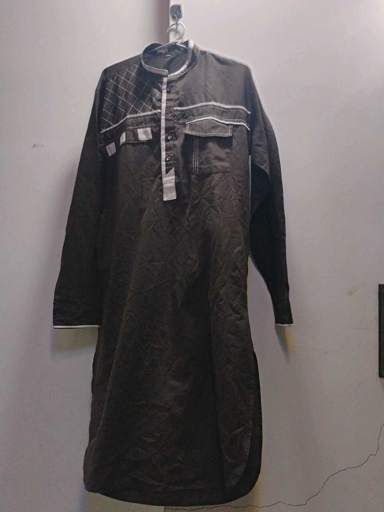 Men's Dark Brown Kurta