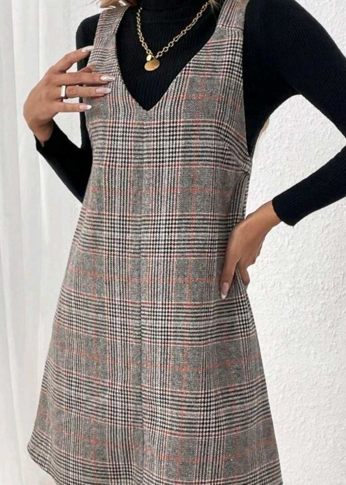 Plaid Pinafore Dress