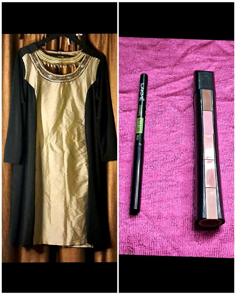 Combo of 3,Embellished Kurta, 5 in 1 lipstick,Kaja