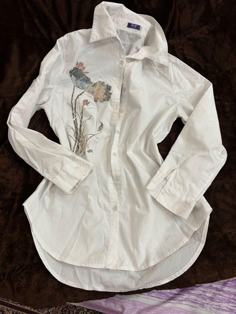 Classic White Button-Up Shirt