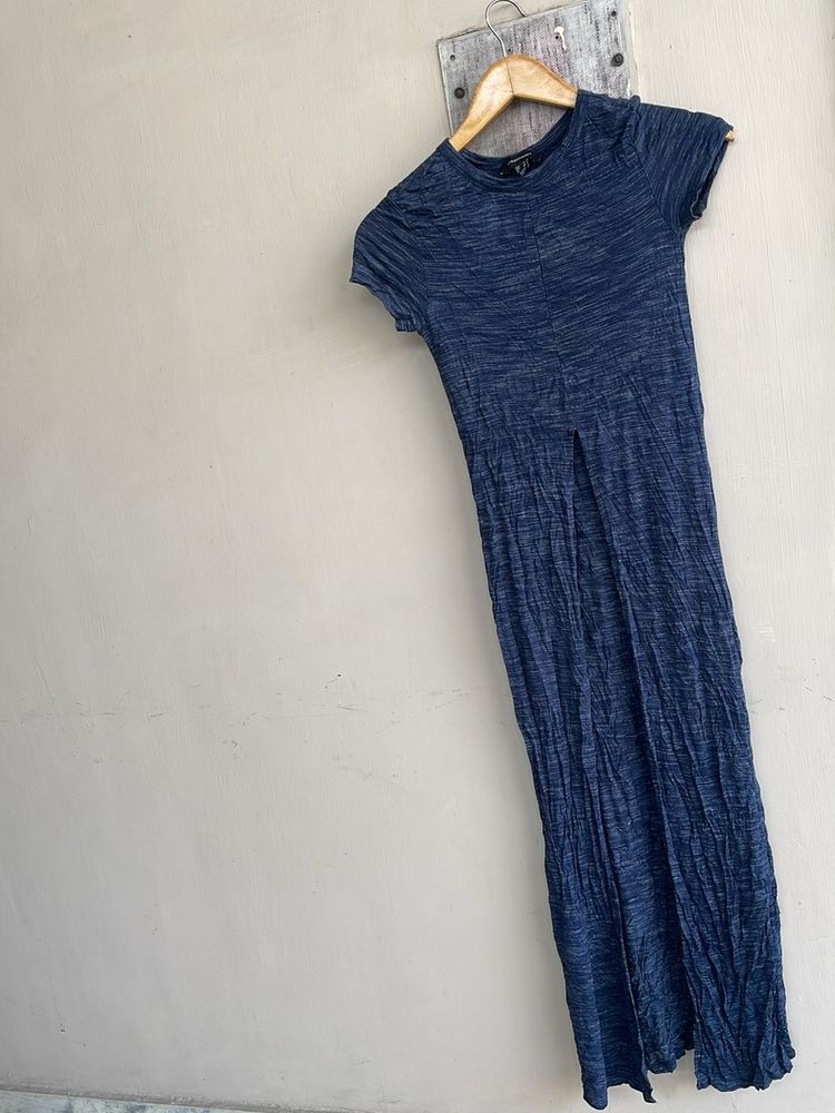Blue Textured Maxi Dress