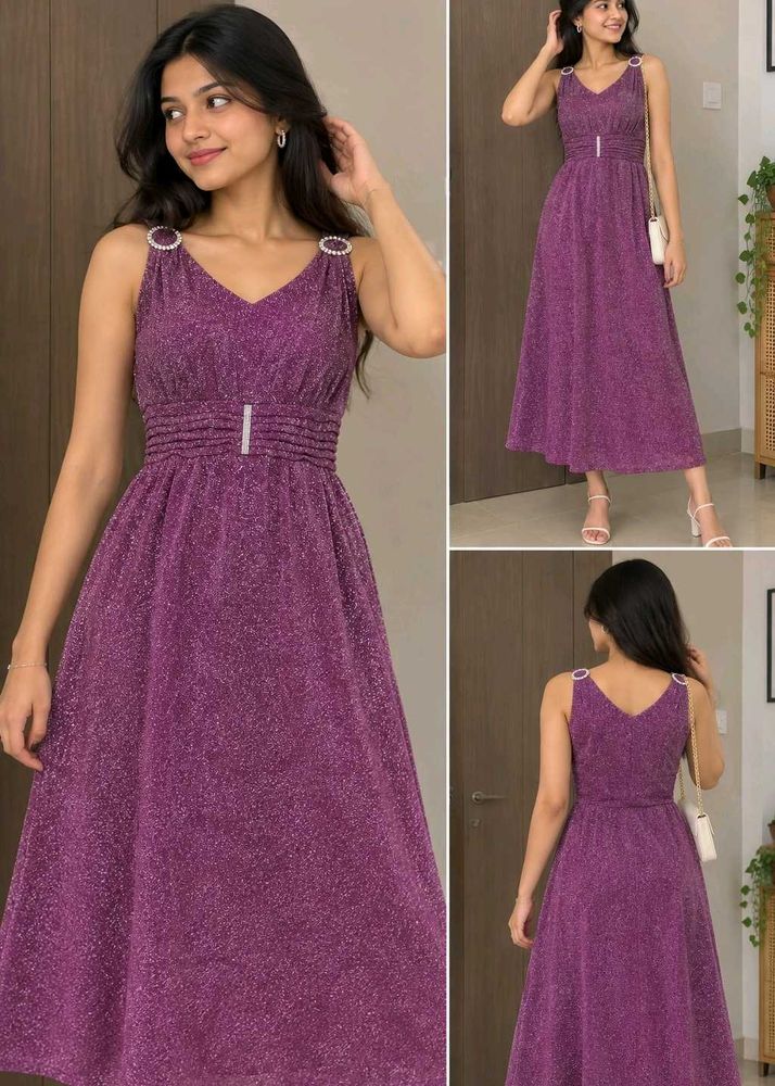 BUY 1 GET FREE 🔥Sparkling Purple Party Dres