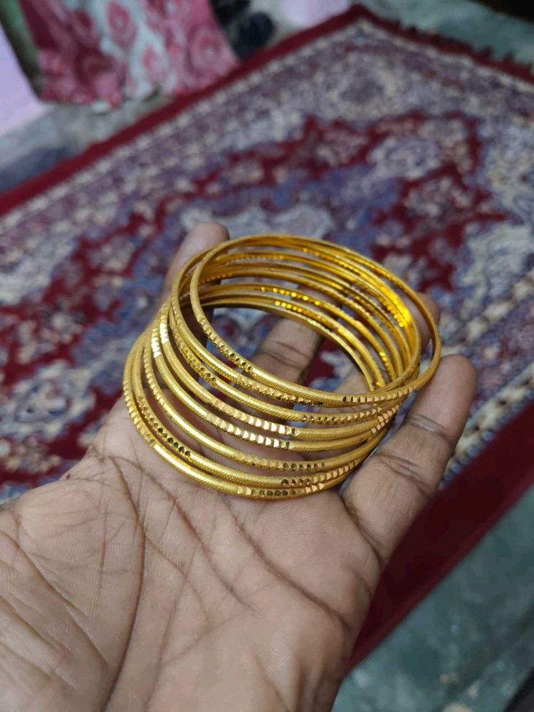 Set of Elegant Gold Bangles