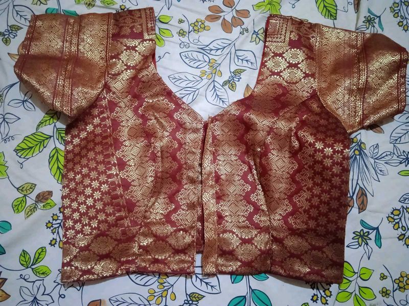 Maroon Brocade Blouse font open