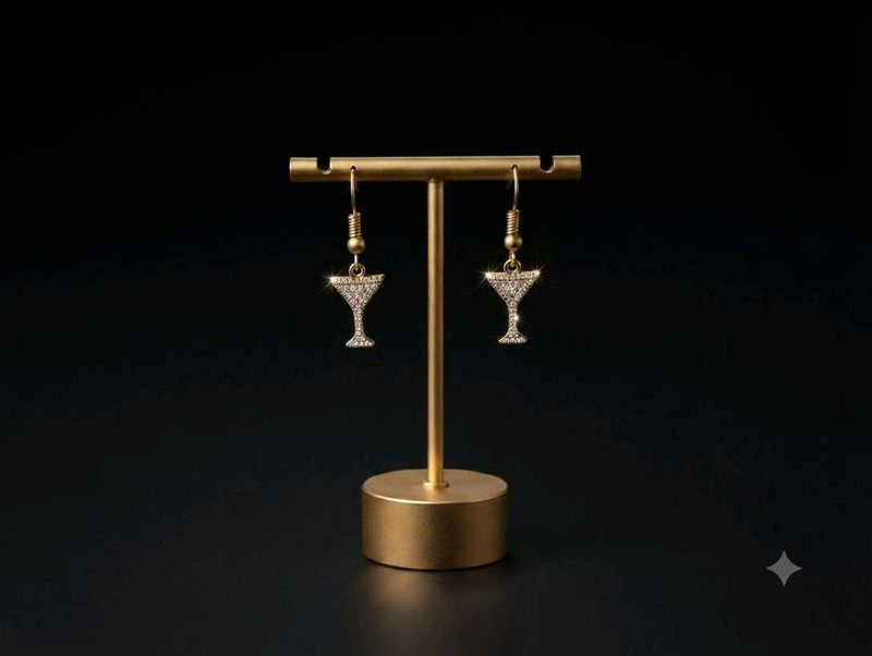 Sparkling Martini Glass Earrings
