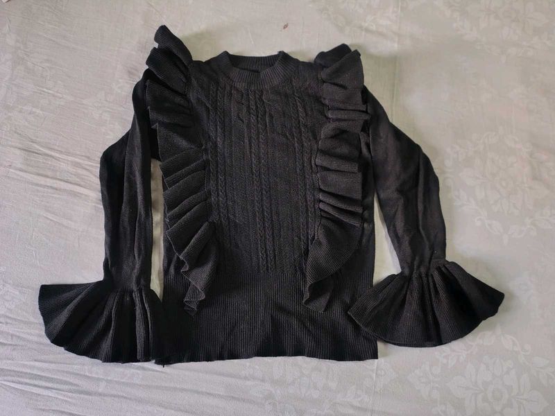 Ruffle Detail Sweater