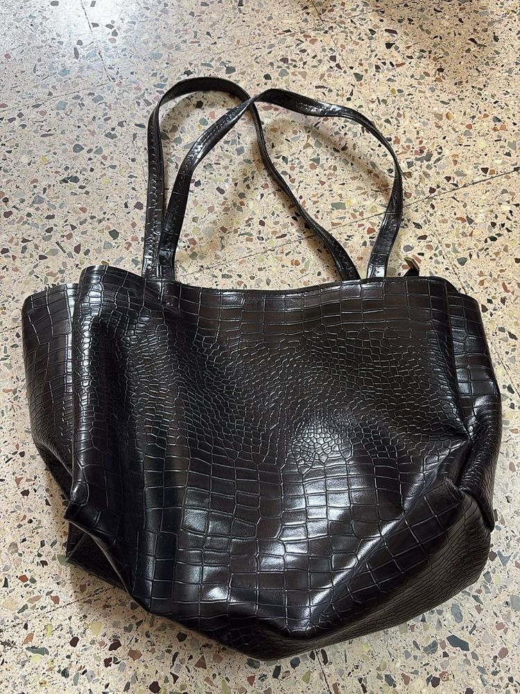 Chic Croc Embossed Tote Bag