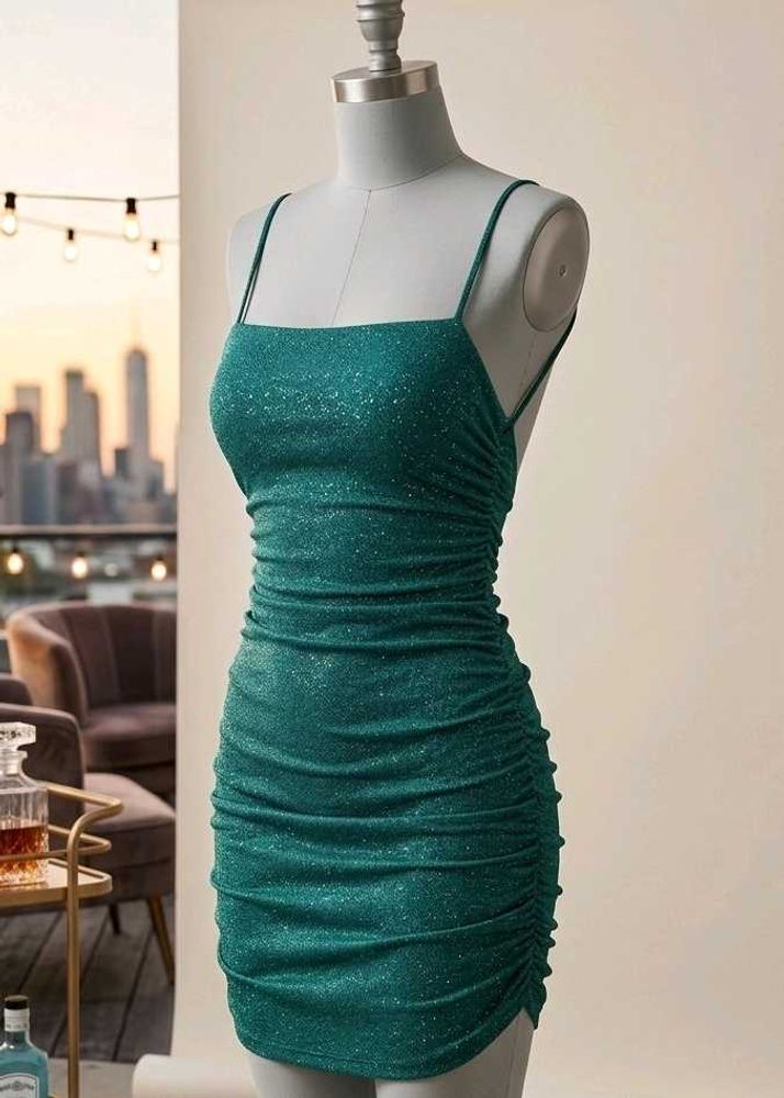 Sparkly Ruched Bodycon Dress